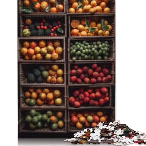 1000 Teile Tropischer Obstmarkt für Teenager, Geschenke, Holzpuzzle für Erwachsene, Lernspiele für Zuhause, DIY-Spielzeug, 1000 Teile (75 x 50 cm) von POLIUAWS
