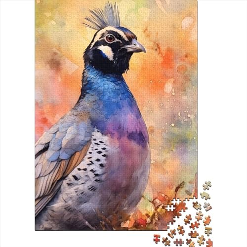 1000 Teile Wachtel- und Aquarell-Puzzle für Erwachsene und Jugendliche, Lernspielzeug aus Holz zum Lernen, 1000 Teile (75 x 50 cm) von POLIUAWS
