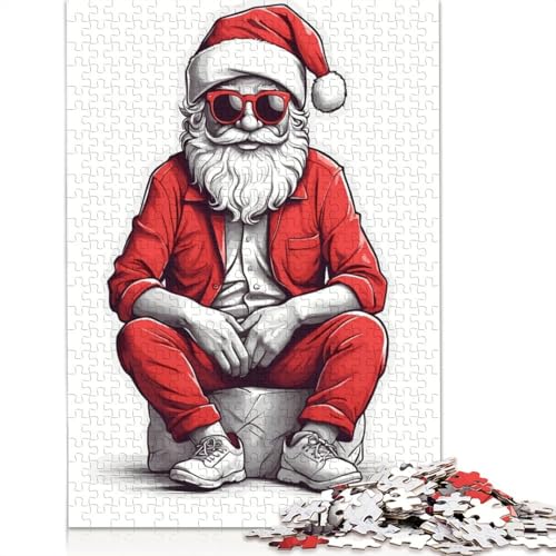 1000 Teile Weihnachtsmann-Weihnachtspuzzle, Schwierigkeitsgrad Puzzle, Lernspiel, Spielzeug, 1000 Teile (38 x 26 cm) von POLIUAWS