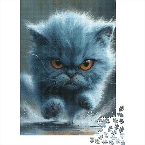 1000 Teile Zwergkatze Puzzle für Erwachsene und Jugendliche, Holzpuzzle und Papier Puzzle für Erwachsene 1000 Teile (38x26cm) von POLIUAWS