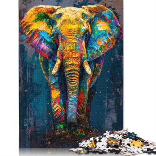 1000 Teile ausdrucksstarkes Elefanten-Puzzle, Schwierigkeitsgrad, Lernspiele, Spielzeug, 1000 Stück (75 x 50 cm) von POLIUAWS