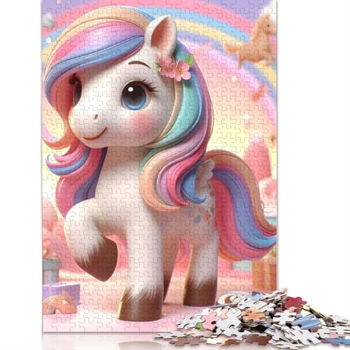 1000 Teile niedliches Einhorn-Puzzle für Erwachsene und Jugendliche, Lernspiele für Zuhause, DIY-Spielzeug, Weihnachtsgeschenke, 1000 Teile (75x50cm) von POLIUAWS
