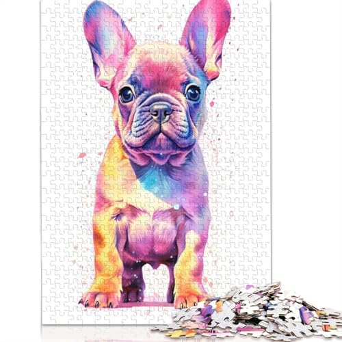 1000 Teile süßes Baby-Frenchie-Welpen-Puzzle, Schwierigkeitsgrad Puzzle, Lernspiel, Spielzeug, 1000 Teile (75 x 50 cm) von POLIUAWS