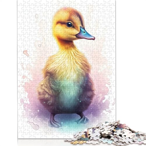 1000 Teile süßes Entlein-Aquarell-Puzzle, Schwierigkeitsgrad für Erwachsene, entspannendes Spiel, Spielzeug, 1000 Teile (38 x 26 cm) von POLIUAWS
