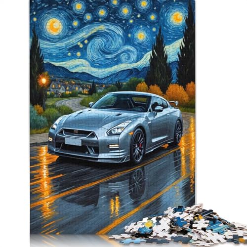 1000-teilige GT-R-Papierpuzzles mit Sternennacht-Motiv, Papierpuzzles für Erwachsene und Jugendliche ab 12 Jahren, 1000 Teile (38 x 26 cm) von POLIUAWS