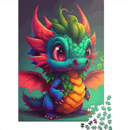 1000-teiliges Baby Dragon Puzzle für Erwachsene und Jugendliche. Holzpuzzle für Erwachsene und Jugendliche ab 12 Jahren. 1000 Teile (38 x 26 cm). von POLIUAWS