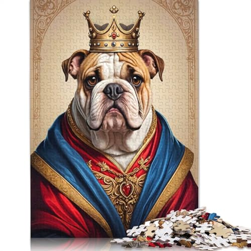 1000-teiliges Bulldoggenkönig-Puzzle für Erwachsene und Jugendliche, Lernspielzeug aus Papier, 1000 Teile (75 x 50 cm) von POLIUAWS