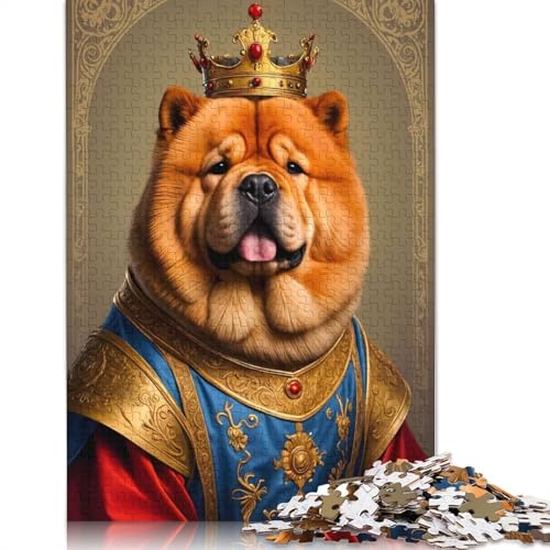 1000-teiliges Chow-Chow-Hundekönig-Puzzle für Erwachsene, Papierpuzzle, Lernspiel für Erwachsene Teenager, 1000 Teile (38 x 26 cm) von POLIUAWS