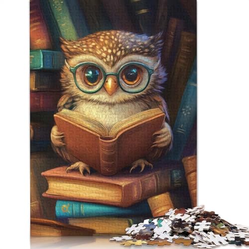 1000-teiliges Eulen-Lesebuch-Papierpuzzle, Papierpuzzle für Erwachsene und Jugendliche ab 12 Jahren, 1000 Teile (75 x 50 cm) von POLIUAWS