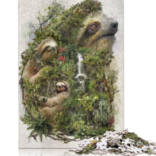 1000-teiliges Faultier-Puzzle für Erwachsene, ideal für Halloween, einzigartige Heimdekoration und Geschenke, 1000 Teile (38 x 26 cm) von POLIUAWS