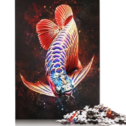 1000-teiliges Fisch-Puzzle, Neue Aquarell-Puzzles, Schwierigkeitsgrad, Lernspiele, Spielzeug, 1000 Stück (38 x 26 cm) von POLIUAWS