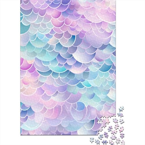 1000-teiliges Fischschuppenpuzzle für Erwachsene und Jugendliche, nachhaltiges Holzpuzzle für Erwachsene, 1000 Teile (75 x 50 cm) von POLIUAWS