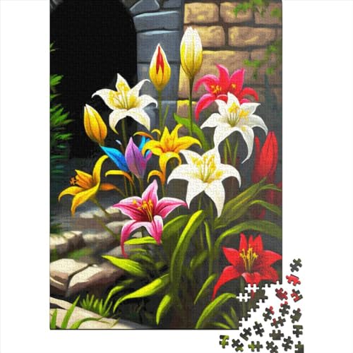 1000-teiliges Garten-Spiel, Holzpuzzle für Erwachsene, Lernspiel, Herausforderung, Spielzeug, 1000 Teile (75 x 50 cm) von POLIUAWS