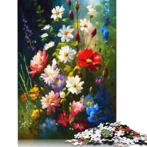 1000-teiliges Gartenpuzzle für Erwachsene, mehrjährige Blumen, Holzpuzzle für Erwachsene, Lernspiel, Herausforderung, Spielzeug, 1000 Teile (75 x 50 cm) von POLIUAWS