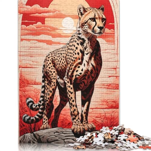 1000-teiliges Geparden-Puzzle für Erwachsene, Lernspielzeug, Familienspiele, Geburtstagsgeschenke, 1000 Stück (75 x 50 cm) von POLIUAWS