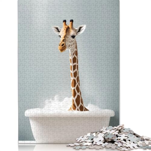 1000-teiliges Giraffen-Puzzle, lustiges Tier-Puzzle, Schwierigkeitsgrad, Lernspiele, Spielzeug, 1000 Stück (38 x 26 cm) von POLIUAWS