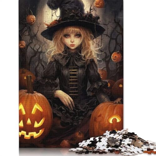 1000-teiliges Halloween-Puzzle für Mädchen, ideal für Erwachsene und Jugendliche, Holzpuzzle, Weihnachtsgeschenk, 1000 Teile (75 x 50 cm). von POLIUAWS