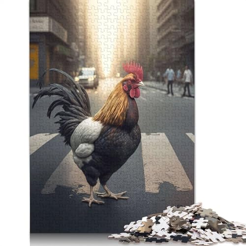 1000-teiliges Hühner-Hahn-Puzzle für Erwachsene, Puzzle für die Familienzeit, Gehirn-Herausforderung, 1000 Teile (38 x 26 cm) von POLIUAWS