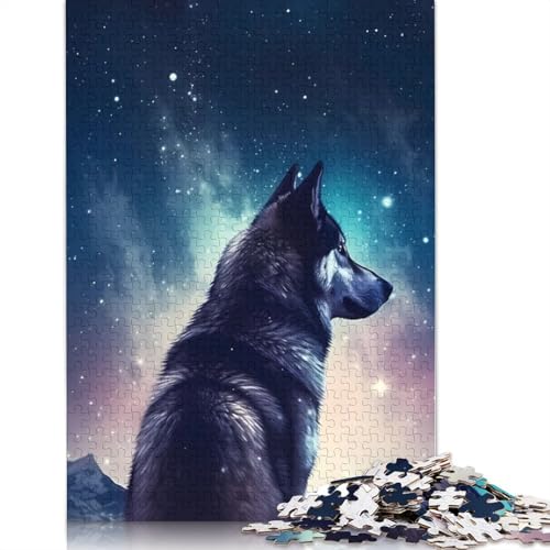1000-teiliges Husky-Galaxie-Puzzle, Schwierigkeitsgrad für Erwachsene, Lernspielzeug, Spiele, 1000 Teile (38 x 26 cm) von POLIUAWS