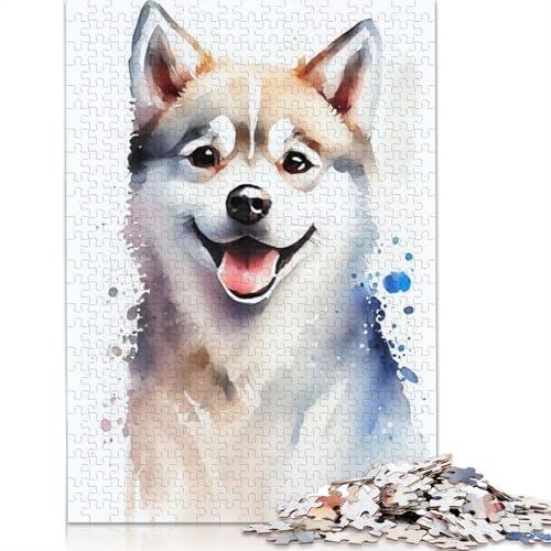 1000-teiliges Husky-Puzzle mit süßem Hund, Schwierigkeitsgrad, Lernspiele, Spielzeug, 1000 Stück (75 x 50 cm) von POLIUAWS