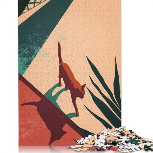 1000-teiliges Katzen-Puzzle für Erwachsene, Schwierigkeitsgrad Puzzles, Lernspielzeug, Spiele, Familiendekoration, 1000 Stück (75 x 50 cm) von POLIUAWS