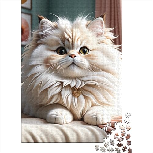1000-teiliges Katzenpuzzle für Erwachsene und Jugendliche, nachhaltiges Holzpuzzle für Erwachsene, 1000 Teile (75 x 50 cm) von POLIUAWS