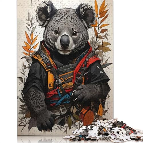 1000-teiliges Koala-Blätter-Samurai-Puzzle für Erwachsene, Puzzle, Lernspiel, Herausforderungsspielzeug, 1000 Stück (38 x 26 cm) von POLIUAWS