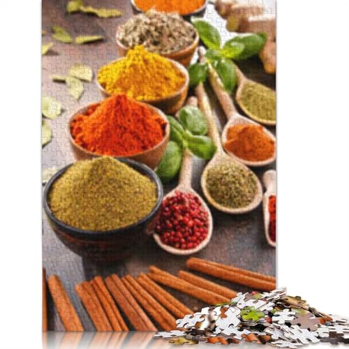 1000-teiliges Kräuter- und Gewürzpuzzle für Erwachsene und Jugendliche, Lernspiele für Zuhause, DIY-Spielzeug, Weihnachtsgeschenke, 1000 Teile (38 x 26 cm) von POLIUAWS