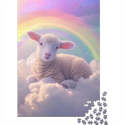 1000-teiliges Lammpuzzle für Erwachsene, Nachhaltiges Puzzle für Erwachsene, Spiele mit 1000 Teilen (38 x 26 cm) von POLIUAWS