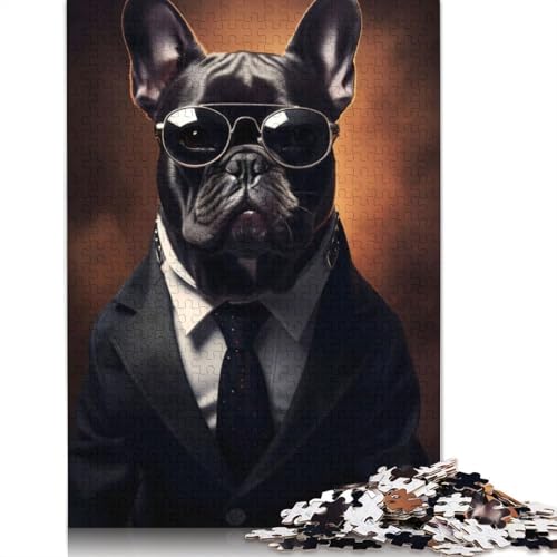 1000-teiliges Mops-Gangstar-Puzzle, Schwierigkeitsgrad, Lernspiele, Spielzeug, 1000 Teile (38 x 26 cm) von POLIUAWS