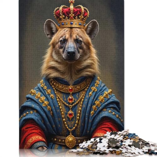 1000-teiliges Papierpuzzle „Hyänenkönig“, Papierpuzzle für Erwachsene und Jugendliche ab 12 Jahren, 1000 Teile (75 x 50 cm) von POLIUAWS