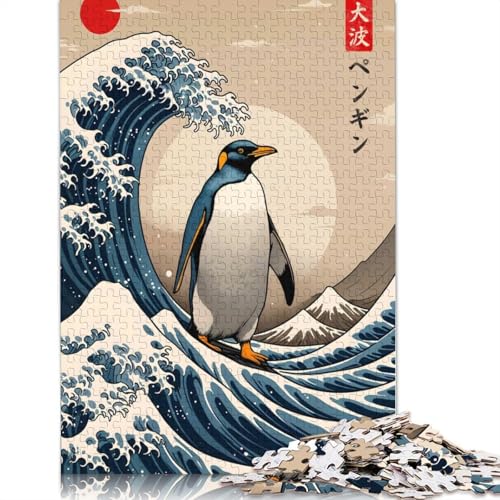 1000-teiliges Pinguin-Puzzle „Große Welle“ für Erwachsene und Teenager, Lernspielzeug aus Papier, 1000 Teile (38 x 26 cm) von POLIUAWS