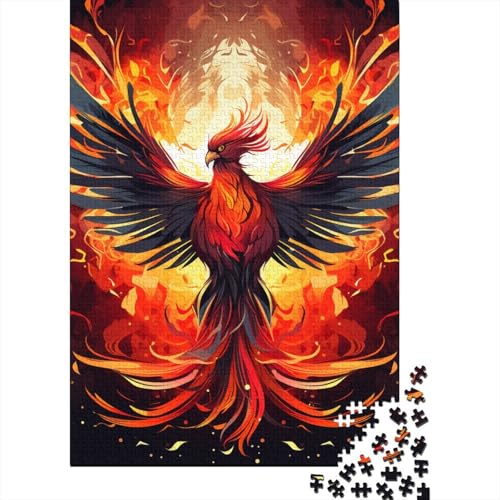 1000-teiliges Puzzle, Feuerphönix, für Erwachsene und Jugendliche, Holzpuzzle, pädagogisches Spiel, Herausforderungsspielzeug, 1000 Teile (75 x 50 cm) von POLIUAWS