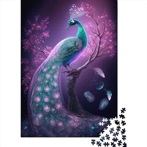 1000-teiliges Puzzle, Motiv: Pfau, für Erwachsene und Jugendliche, Weihnachtsgeschenk, 1000 Teile (38 x 26 cm) von POLIUAWS