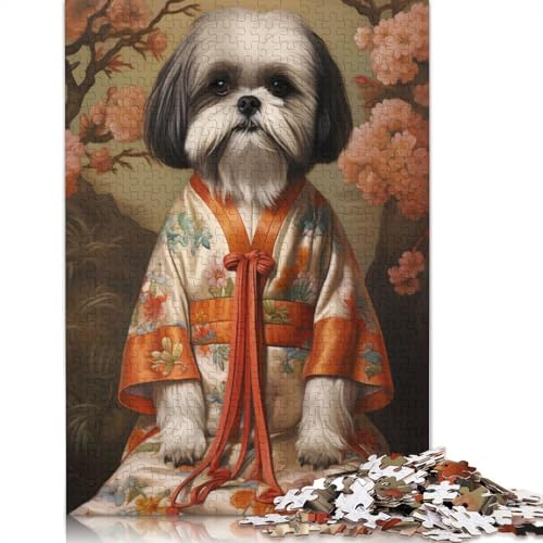 1000-teiliges Puzzle, Shih Tzu-Hund in K Imono, Lernspiel, Spielzeug, Familiendekoration, Erwachsene, herausfordernd, 1000 Teile (38 x 26 cm) von POLIUAWS