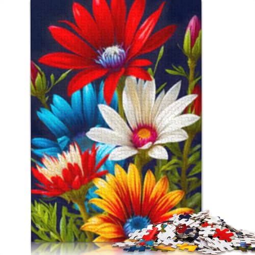 1000-teiliges Puzzle, bunte Blumen, für Erwachsene, Lernspielzeug, 1000 Teile (38 x 26 cm) von POLIUAWS