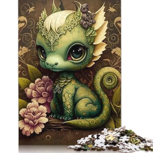1000-teiliges Puzzle, niedliche Drachen für Erwachsene, Halloween-Geschenk, Lernspielzeug, 1000 Teile (38 x 26 cm) von POLIUAWS