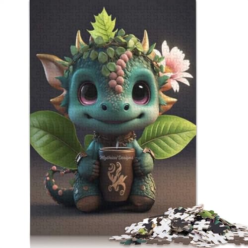 1000-teiliges Puzzle, niedliche Drachen für Erwachsene, Halloween-Geschenk, Lernspielzeug, 1000 Teile (38 x 26 cm) von POLIUAWS