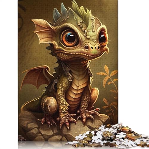 1000-teiliges Puzzle, niedliche Drachen für Erwachsene und Jugendliche, Lernspielzeug aus Papier, 1000 Teile (38 x 26 cm) von POLIUAWS