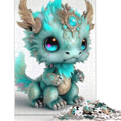 1000-teiliges Puzzle, niedliche Drachen für Erwachsene und Jugendliche, Lernspielzeug aus Papier, 1000 Teile (38 x 26 cm) von POLIUAWS