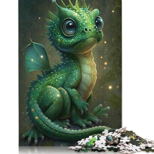 1000-teiliges Puzzle, niedliche Drachen für Erwachsene und Jugendliche, Lernspielzeug aus Papier, 1000 Teile (38 x 26 cm) von POLIUAWS