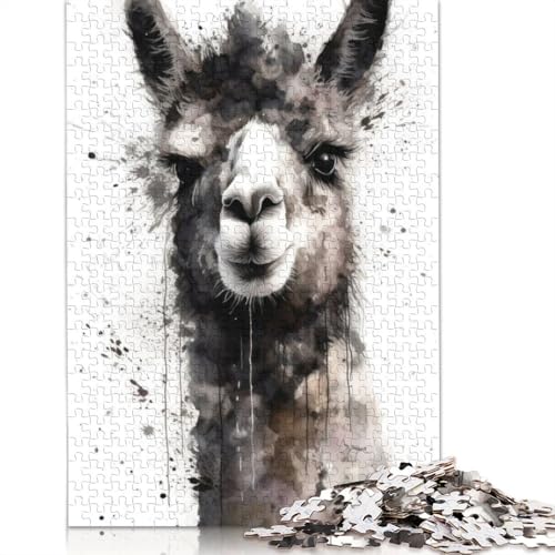 1000-teiliges Puzzle „Alpaka-Schönheit“, Lernspiel, Spielzeug, Familiendekoration, Erwachsene, herausfordernd, 1000 Teile (38 x 26 cm) von POLIUAWS