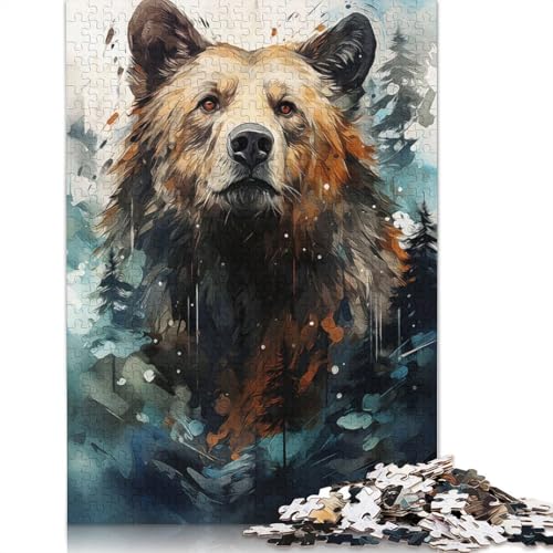 1000-teiliges Puzzle „Bären-Neugier“ für Erwachsene, Lernspielzeug, Familienspiele, Geburtstagsgeschenke, 1000 Stück (75 x 50 cm) von POLIUAWS