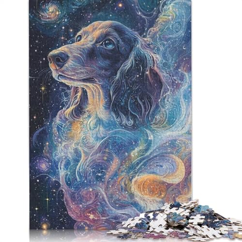 1000-teiliges Puzzle „Cosmic Dreaming Dackel Doxie“ für Erwachsene, Papierpuzzles für Teenager, Geschenke, einzigartige Heimdekoration, 1000 Stück (75 x 50 cm) von POLIUAWS