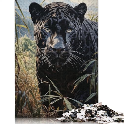 1000-teiliges Puzzle „Herumstreunender Jaguar“, Schwierigkeitsgrad: Puzzle, Lernspiel, Spielzeug, 1000 Teile (75 x 50 cm) von POLIUAWS