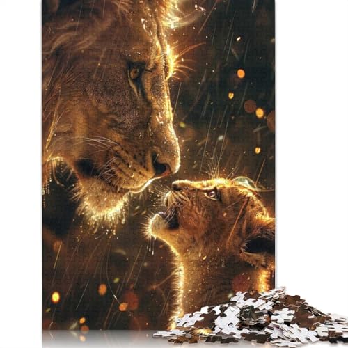 1000-teiliges Puzzle „König der Löwen und Jungtiere“ für Erwachsene, Papierpuzzles für Teenager, Geschenke, einzigartige Heimdekoration und Geschenke, 1000 Stück (75 x 50 cm) von POLIUAWS
