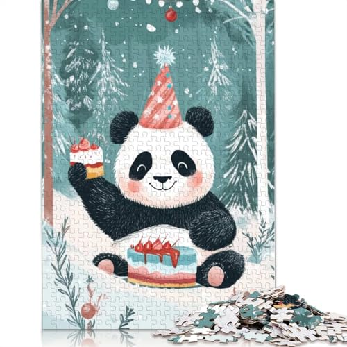 1000-teiliges Puzzle „Panda-Geburtstag in den Papieren“ für Erwachsene, Papierpuzzle, Lernspiel für Erwachsene Teenager, 1000 Teile (75 x 50 cm) von POLIUAWS