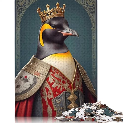 1000-teiliges Puzzle „Pinguinkönig“ für Erwachsene und Teenager, Papierpuzzle, 1000 Teile (38 x 26 cm) von POLIUAWS