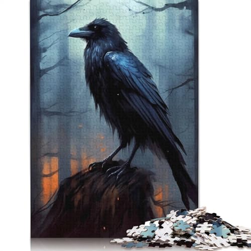 1000-teiliges Puzzle „Rabe und Krähe“ für Erwachsene, Puzzle für die Familienzeit, Gehirn-Herausforderung, 1000 Teile (75 x 50 cm) von POLIUAWS