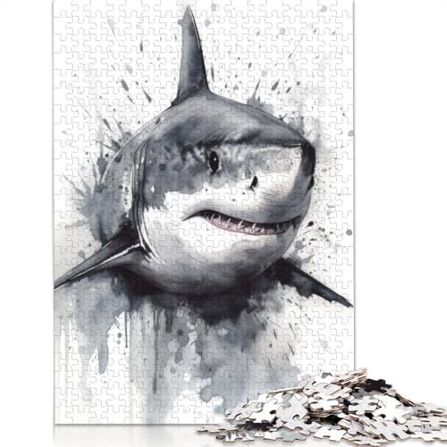 1000-teiliges Puzzle „Shark Ocean Majesty“, Schwierigkeitsgrad, Lernspiele, Spielzeug, 1000 Stück (75 x 50 cm) von POLIUAWS